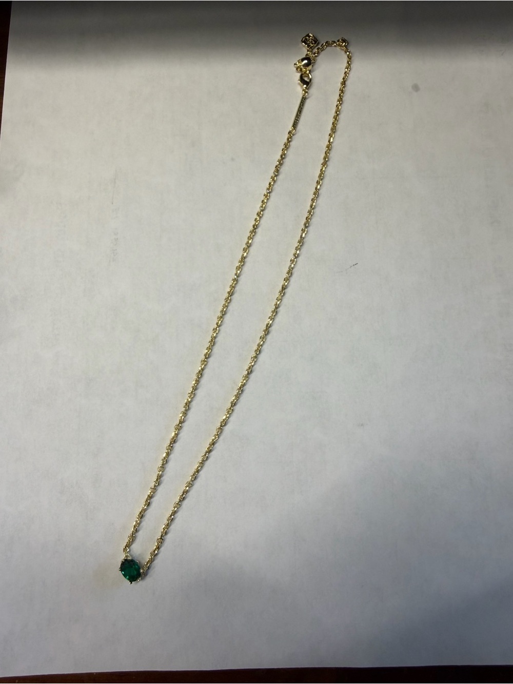 Kendra Scott Cailin Gold Green Crystal Pendant Necklace - Picture 4 of 5